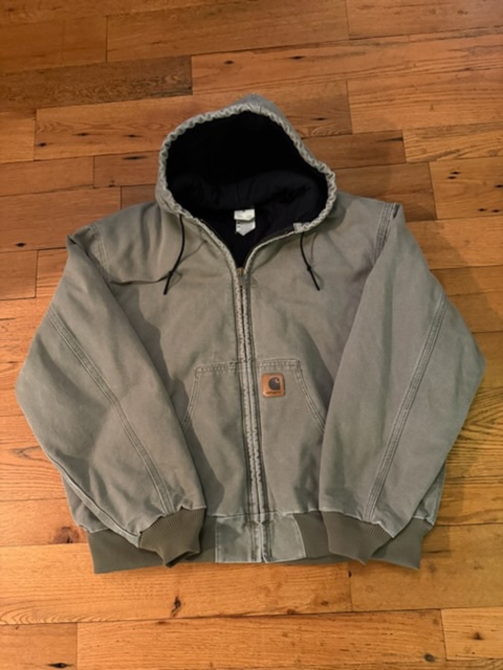 Carhartt Hooded Work Jacket in Faded Desert Brown Canvas Vintage Y2K